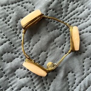 Pink stone gold bracelet